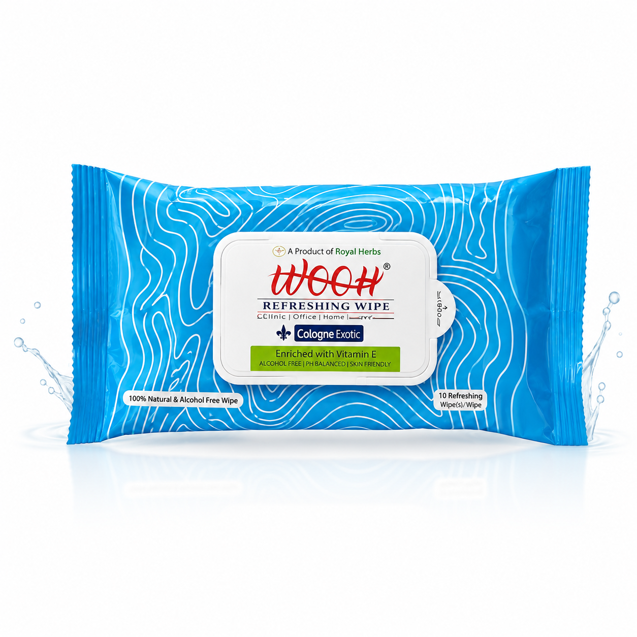 Wooh Refreshing Wet Wipes | Vitamin E Enriched | Moisturizing for All Skin Types | Cologne Exotic, Sandal Sweet & Lemony Juicy | 10 & 30 Wipes