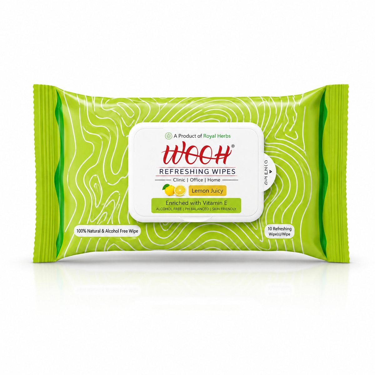 Wooh Refreshing Wet Wipes | Vitamin E Enriched | Moisturizing for All Skin Types | Cologne Exotic, Sandal Sweet & Lemony Juicy | 10 & 30 Wipes