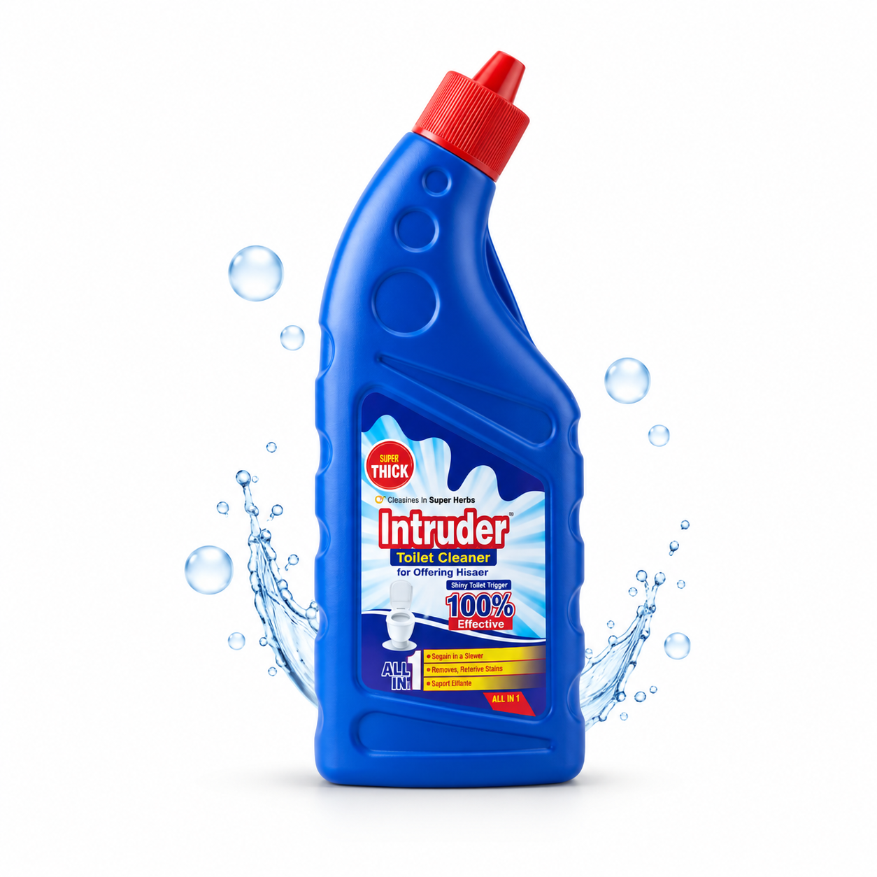 Intruder Toilet Cleaner | For Glittering Homes | Removes Stubborn Stains | Fights Odour | Cleans to a Shine | All-in-1 Toilet Cleaner | 250ml, 500ml & 1L