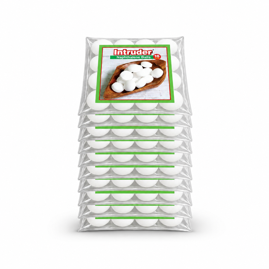 Intruder Naphthalene Balls Super Power Premium Snow White | Moth, Insect & Cockroach Repellent | Odour Control | For Wardrobes, Cupboards & Storage Spaces | 500g & 1kg