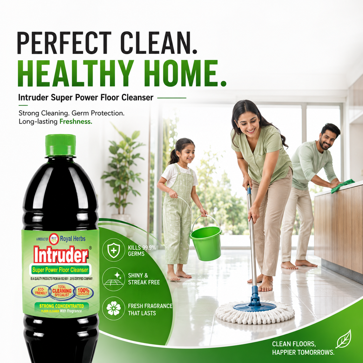 Intruder Super Power Floor Cleaner | Strong Concentrated Floor Cleaner with Fragrance | Total Cleaning Specialist | Eco Friendly | 200ml, 500ml, 1L & 5L