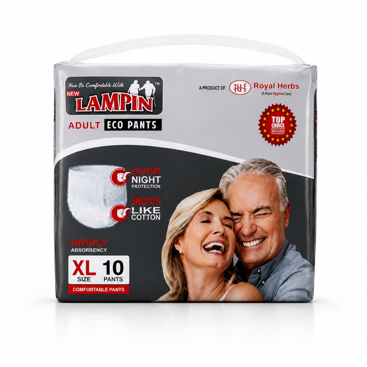 Lampin Adult Diapers | Pant Style & Tape Style | M, L, XL & XXL | Highly Absorbent | Leakage Protection | Unisex Adult Care | Pack of 2 or 10