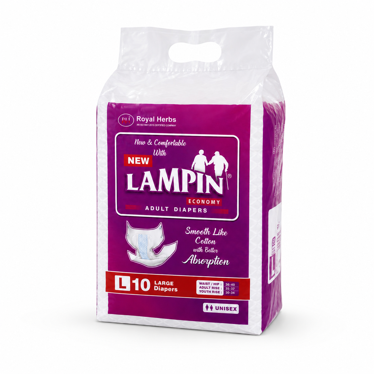 Lampin Adult Diapers | Pant Style & Tape Style | M, L, XL & XXL | Highly Absorbent | Leakage Protection | Unisex Adult Care | Pack of 2 or 10
