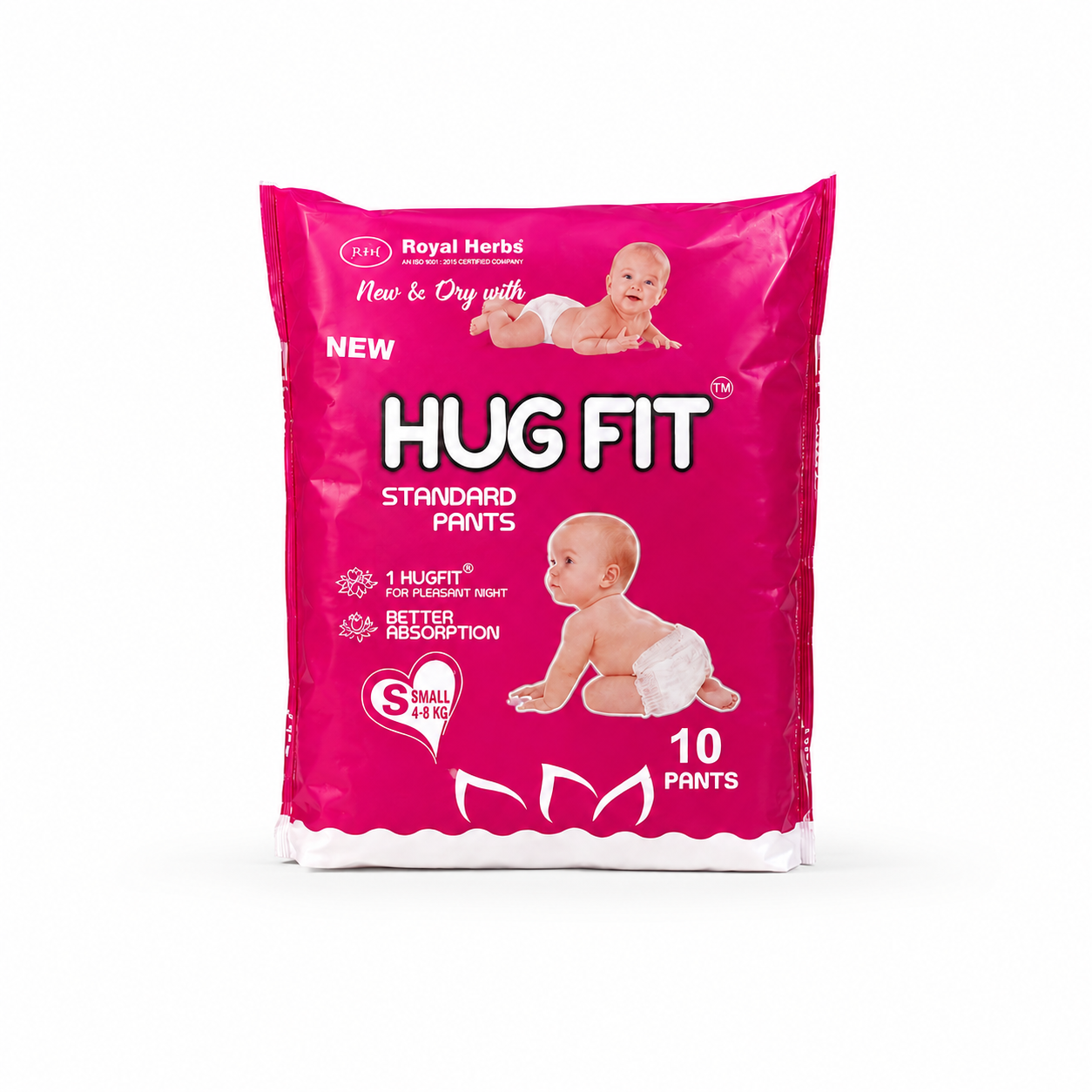 Hugfit Standard Baby Pants | Soft, Breathable & Absorbent Baby Diapers | Comfortable Fit | Newborn to XL | Multiple Pack Sizes