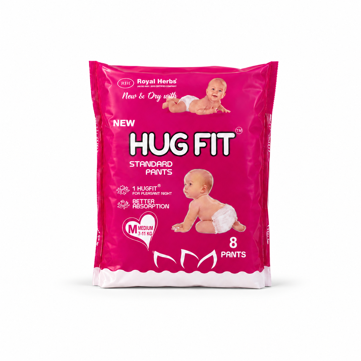 Hugfit Standard Baby Pants | Soft, Breathable & Absorbent Baby Diapers | Comfortable Fit | Newborn to XL | Multiple Pack Sizes