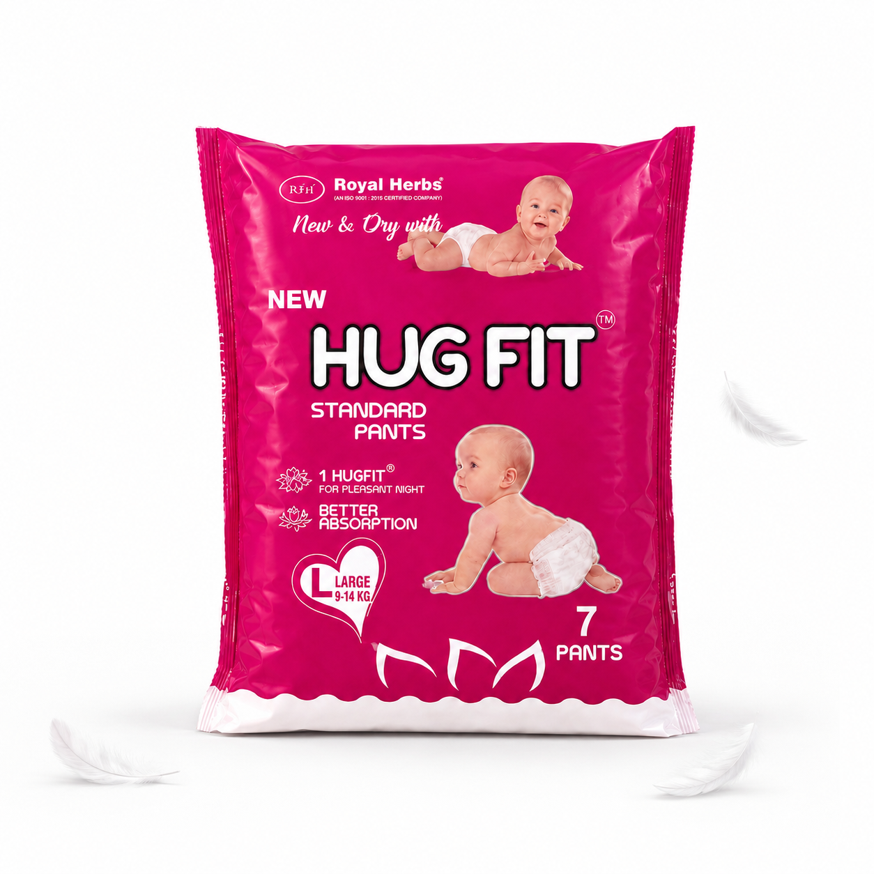 Hugfit Standard Baby Pants | Soft, Breathable & Absorbent Baby Diapers | Comfortable Fit | Newborn to XL | Multiple Pack Sizes