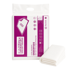 Lampin Ultra Absorbent Underpads for Adults | SAP Protection | Anti-Bacterial & Odor Control | Soft Mattress Feel | Diamond Pattern | 100% Virgin Pulp | Pack of 10