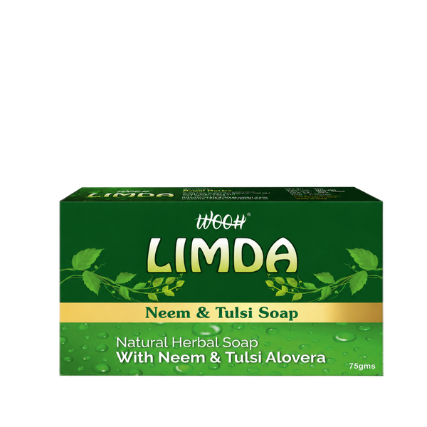 Wooh Limda Soap | Neem & Tulsi Soap | Herbal Personal Care Soap | Daily Skin Cleansing | 75g
