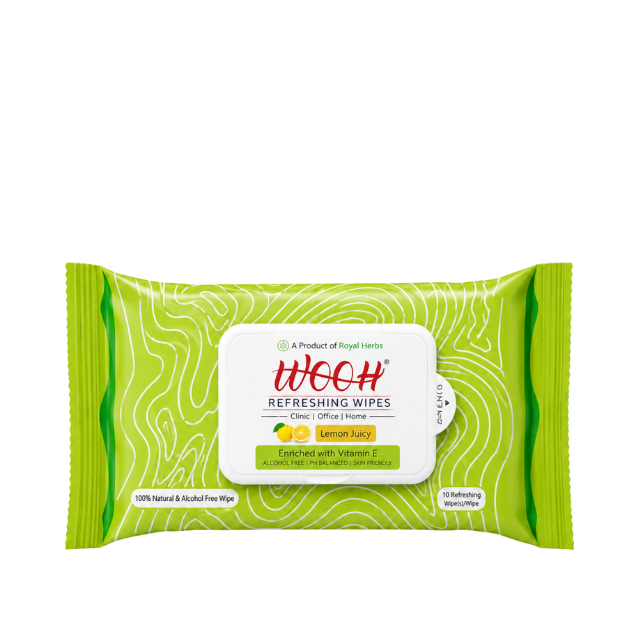 Wooh Refreshing Wet Wipes | Vitamin E Enriched | Moisturizing for All Skin Types | Cologne Exotic, Sandal Sweet & Lemony Juicy | 10 & 30 Wipes