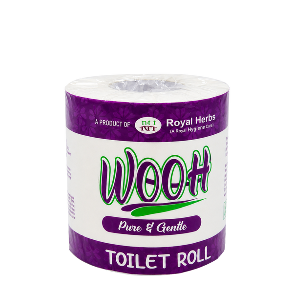 Wooh Toilet Roll 300 Sheets | Pure & Gentle | Soft Toilet Tissue | Virgin Fibre | Convenient & Hygienic | 1 Roll