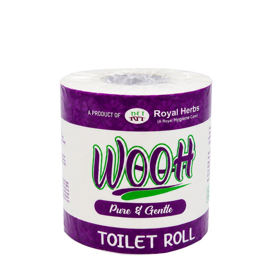 Wooh Toilet Roll 300 Sheets | Pure & Gentle | Soft Toilet Tissue | Virgin Fibre | Convenient & Hygienic | 1 Roll