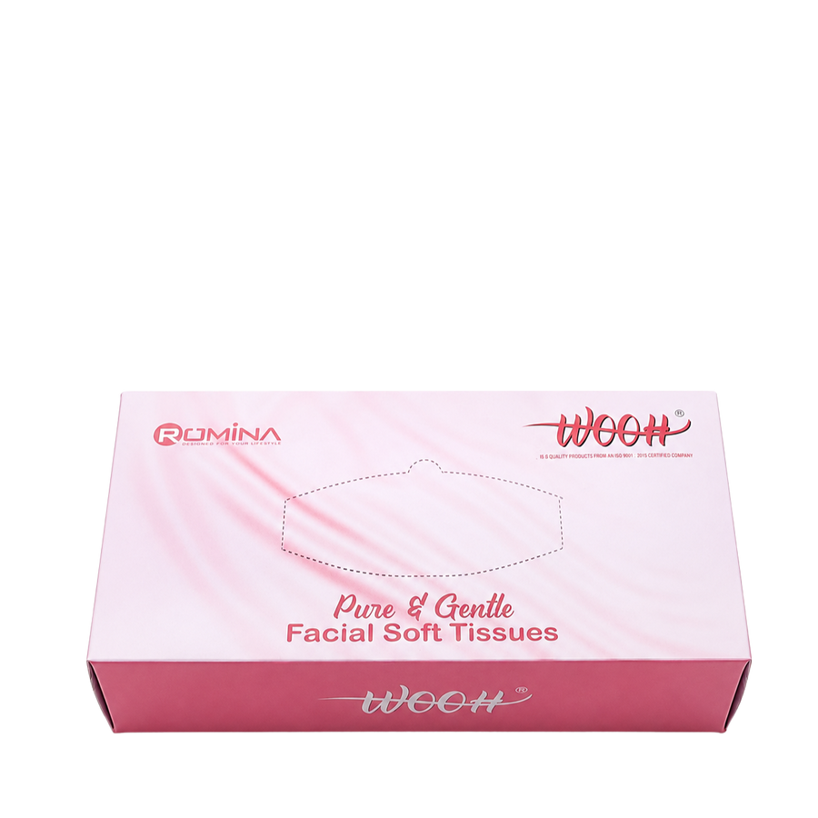 Wooh Facial Soft Tissues | Pure & Gentle | 2 Ply | 200 Tissues | 100 Pulls | Soft Facial Tissue for Everyday Use