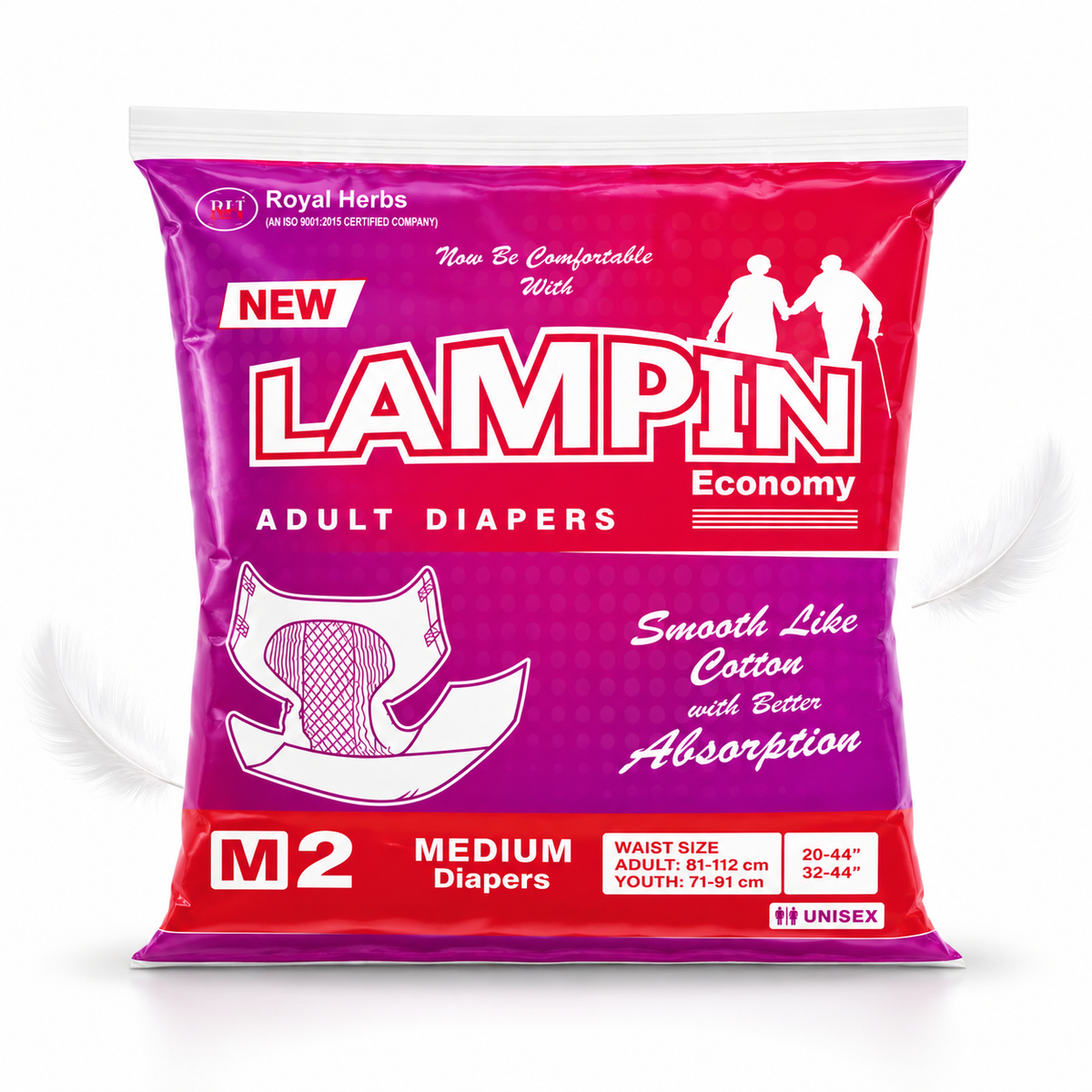Lampin Adult Diapers | Pant Style & Tape Style | M, L, XL & XXL | Highly Absorbent | Leakage Protection | Unisex Adult Care | Pack of 2 or 10