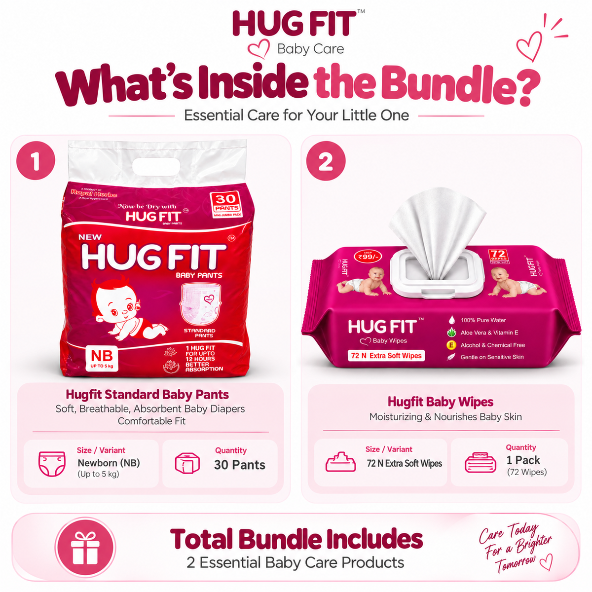 Hugfit Everyday Care + Baby Wipes Bundle