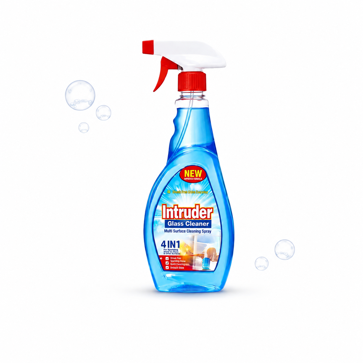 Intruder Glass & Surface Cleaner 500ml | For Sparkling Shine | All-in-1 Cleaner for Windows, Glass, Car Windshields, Laminates & More