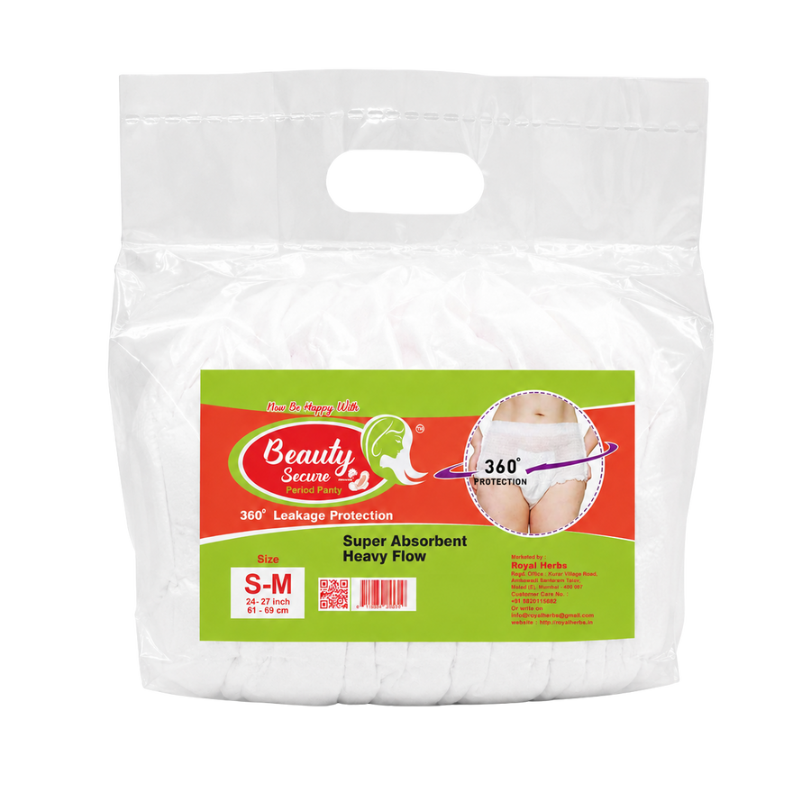 Beauty Secure Period Panty | 360° Protection | Super Absorbent Core | Soft & Skin Friendly Material | Comfortable Elastic Fit | Ideal for Heavy Flow & Overnight Use | Pack of 10