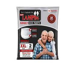 Lampin Adult Diapers | Pant Style & Tape Style | M, L, XL & XXL | Highly Absorbent | Leakage Protection | Unisex Adult Care | Pack of 2 or 10