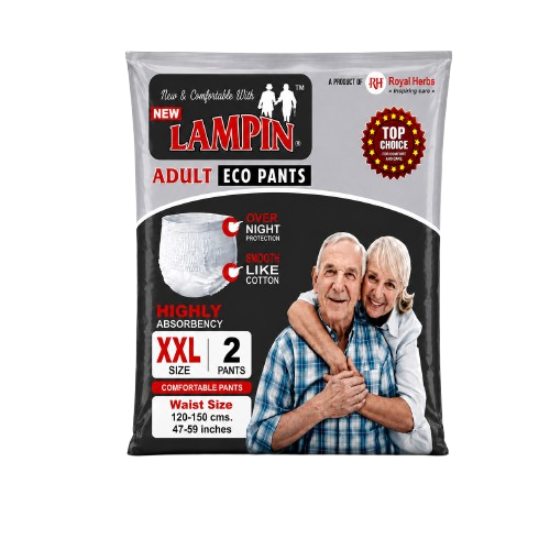 Lampin Adult Diapers | Pant Style & Tape Style | M, L, XL & XXL | Highly Absorbent | Leakage Protection | Unisex Adult Care | Pack of 2 or 10