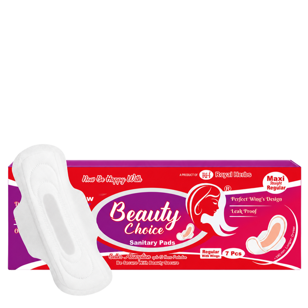 Beauty Choice Sanitary Pads Maxi Straight Regular 240mm with Wings | Dry Net Cover | Soft Feel with Fragrance | Odor Control | Up to 12 Hours Protection | Pack of 7 Pads