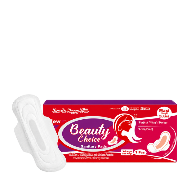 Beauty Choice Sanitary Pads Maxi Straight Extra Large 280mm with Wings | Dry Net Cover | Soft Feel with Fragrance | Odor Control System | Leak Proof | Up to 12 Hours Protection | Pack of 7 Pads