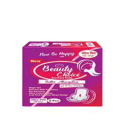 Beauty Choice Ultra Thin Sanitary Pads Extra Large 280mm with Wings | Dry Net Cover | Soft Feel with Fragrance | Odor Control System | Leak Proof | Up to 12 Hours Protection | Pack of 6 Pads