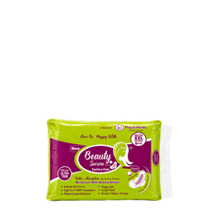 BeautySecure Ultra Thin Sanitary Pads XXL 320mm with Wings | Cotton Net Cover | Soft Feel with Fragrance | Odor Control System | Leak Proof | Up to 12 Hours Protection | Pack of 6 Pads