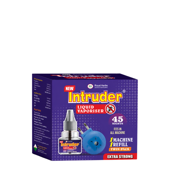 Intruder Machine with Liquid Vaporisor 45ml | Twin Pack | 45 Nights | Extra Strong | Fits All Machines | Mosquito Away Solution