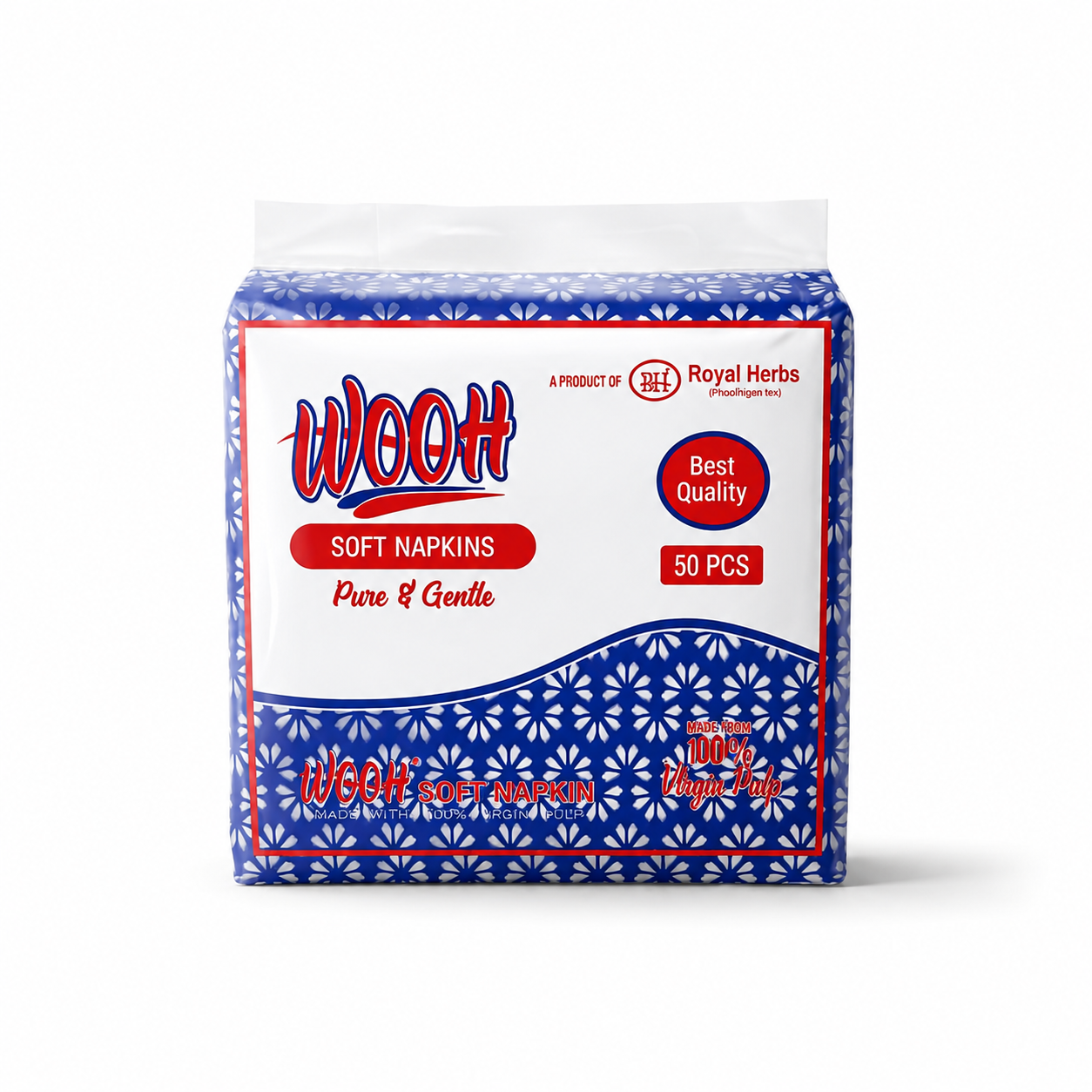 Wooh Soft Napkins | Pure & Gentle | Made with 100% Virgin Pulp | Best Quality | Soft Everyday Tissue Napkins | 50 & 100 Pieces